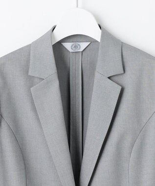 J.PRESS LADIES 【セットアップ対応・洗える・撥水・防汚】コットンFITTYシャーク テーラード ジャケット ライトグレー系