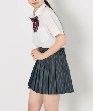 WEGO 【SCHOOL ITEM】ポケット付きパターンプリーツスカート ブルーストライプ