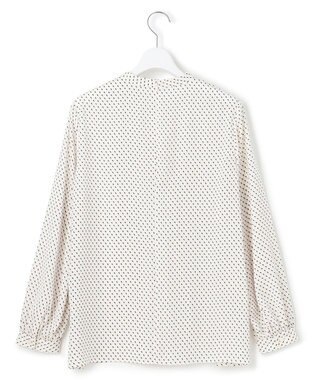 23区 L 【洗える】グラデーションドットプリント ブラウス ホワイト系