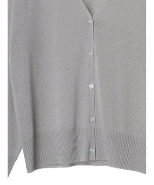 earth music&ecology ラメ入りニットカーディガン Light Gray