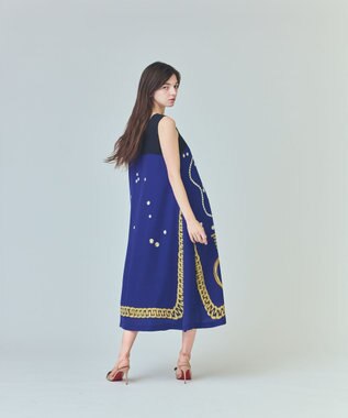 GRACE CONTINENTAL ジュエリーモチーフドレス ブルー