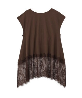 Green Parks 裾レースイレヘムフレンチＴシャツ Brown