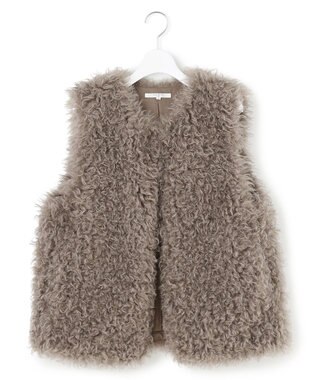 23区 S 【SLOW/一部店舗限定】フェイクファー ジレ ブラウン系