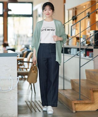 Tiaclasse 【新色追加】メッシュ編みニットドルマンカーディガン ミント