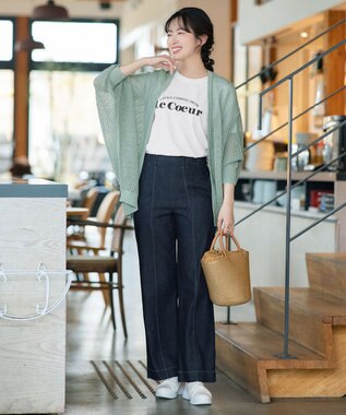 Tiaclasse 【新色追加】メッシュ編みニットドルマンカーディガン ミント