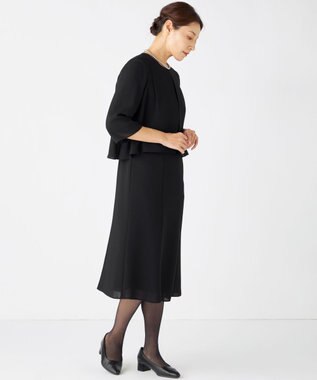 自由区 FORMAL 【洗える】セオアルファバラシャ ウォッシャブル ワンピース ブラック系