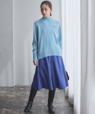 組曲 【8色展開・WEB限定】ウールカシミヤミックス ハイネック ニット パウダーブルー系