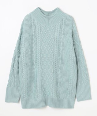 ANY L ソフトタッチケーブルニットチュニック ミント