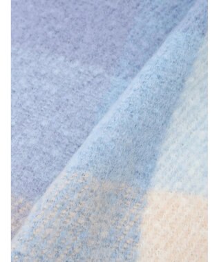 Green Parks チェックボリュームマフラー Blue