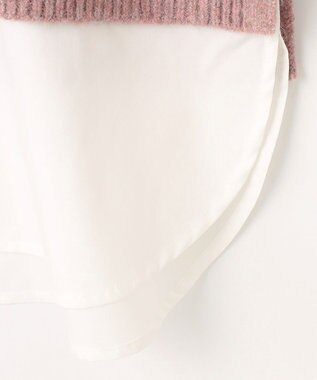 ANY 【洗濯機可能】シャツコンビケーブルニット ピンク