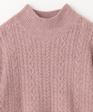 ANY 【洗濯機可能】シャツコンビケーブルニット ピンク