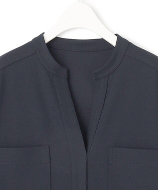 ICB 【WEB限定・洗える】ジョーゼットダブルジャージー ワンピース ネイビー系