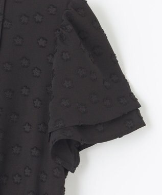 組曲 L 【WEB限定】フラワーポイントシフォン ワンピース ブラック系