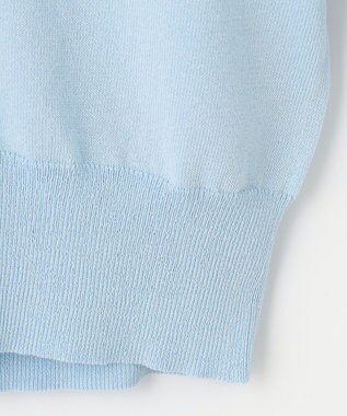 Feroux 【洗える・接触冷感・UVカット】ハートボタン7分袖 カーディガン スカイブルー系