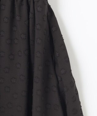 組曲 L 【WEB限定】フラワーポイントシフォン ワンピース ブラック系