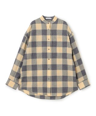 BEIGE， HOBBS / ウールチェックカシュクールブラウス L.Mustard ×Md Gray