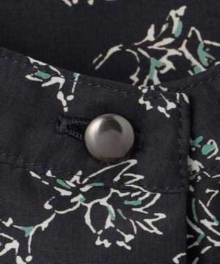 J.PRESS LADIES S 【洗える】ラインフラワープリント ブラウス ネイビー系