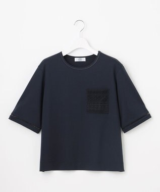 J.PRESS LADIES L 【一枚で着映え】レーシーコンビ ポケットデザイン カットソー ネイビー系