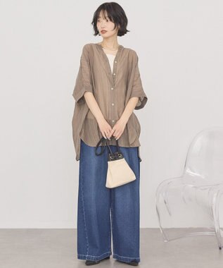AMERICAN HOLIC スキッパードルマンビッグシャツ Mocha