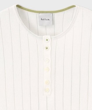Paul Smith 【洗える】リブアイレット 半袖ニット オフホワイト