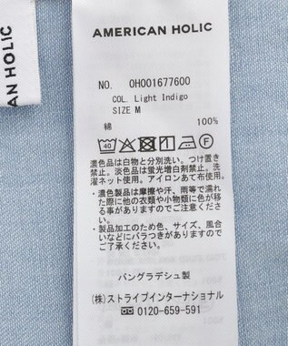 AMERICAN HOLIC バックリボンデニムオールインワン Light Indigo