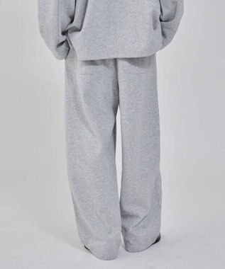 WEGO 【ウエストゴム/MLサイズ展開/ユニセックス着用ITEM】ボンディングワイドスウェットパンツ 杢グレー
