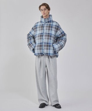 WEGO 【ウエストゴム/MLサイズ展開/ユニセックス着用ITEM】ボンディングワイドスウェットパンツ 杢グレー