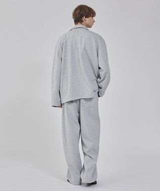 WEGO 【ウエストゴム/MLサイズ展開/ユニセックス着用ITEM】ボンディングワイドスウェットパンツ 杢グレー