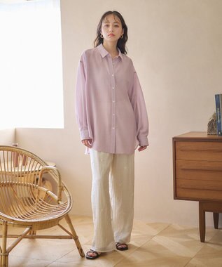 earth music&ecology シアーシャツ Pink