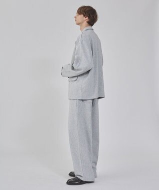 WEGO 【ウエストゴム/MLサイズ展開/ユニセックス着用ITEM】ボンディングワイドスウェットパンツ 杢グレー