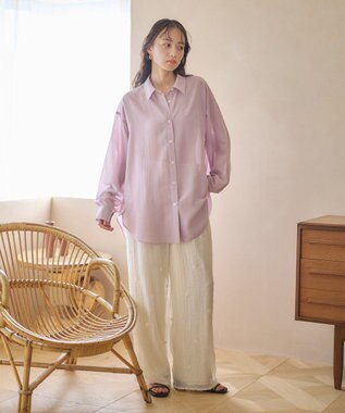 earth music&ecology シアーシャツ Pink