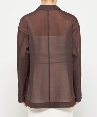 uncrave 【久慈暁子さん着用】シアー オーガンジー シャツ ジャケット ブラウン（佐藤晴美さん着用）