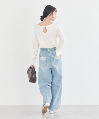 earth music&ecology 【前後2WAY】ツイストカットアウトプルオーバー Ivory
