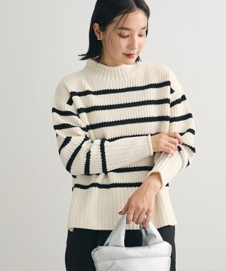 Green Parks ｍｏｋｏモールモックネックニットプルオーバー Border