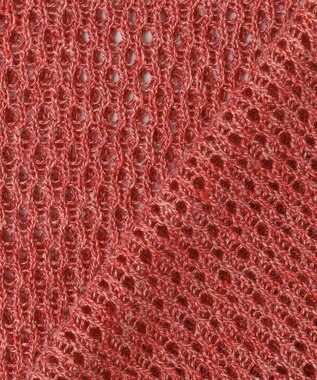 自由区 L リネンミドルゲージメッシュ ニット ピンク