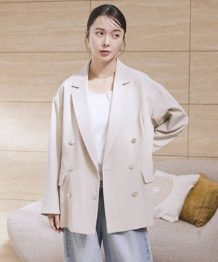 earth music&ecology ダブルジャケット Light Beige