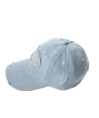 WEGO サークルフリンジロゴデニムキャップ デニム淡加工色