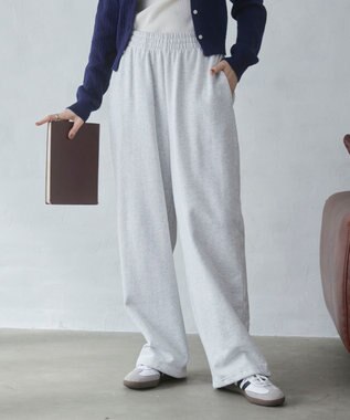 WEGO 【ウエストゴム/XSSMサイズ展開】スウェットワイドパンツ アッシュグレー