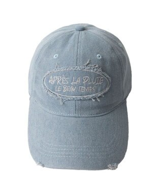 WEGO サークルフリンジロゴデニムキャップ デニム淡加工色