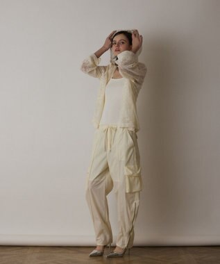 GRACE CONTINENTAL キカレースフード付トップ キナリ