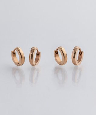 Phoebe 【金属アレルギー対応】ワンタッチメタルフープミニペアピアス  ローズゴールド/BOX付き ローズゴールド