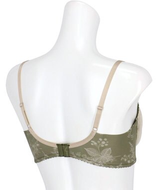 WACOAL ブラジャー 着やせシルエット 脇から背中のラインすっきり Gカップまで対応 大きいサイズ レディース BXC405 /ワコール オリーブ