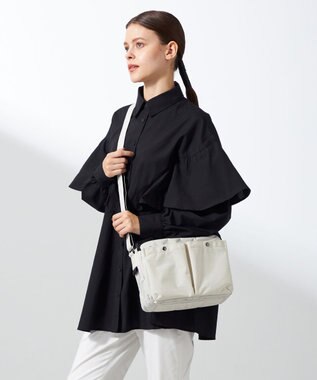 Y'SACCS 【ムック本掲載】クリンクルナイロン　ダブルポケットショルダー ホワイト