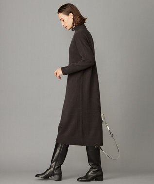 ICB 【WEB限定カラーあり・洗える】 ソフトカシミヤミックス ハイネックワンピース バーントブラウン系