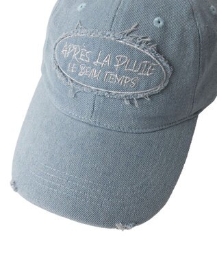 WEGO サークルフリンジロゴデニムキャップ デニム淡加工色