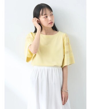 earth music&ecology フレア袖レースプルオーバー Ivory