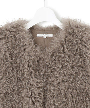 23区 S 【SLOW/一部店舗限定】フェイクファー ジレ ブラウン系