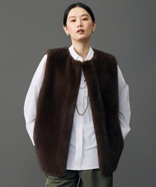 自由区 シャギーファー ジレ