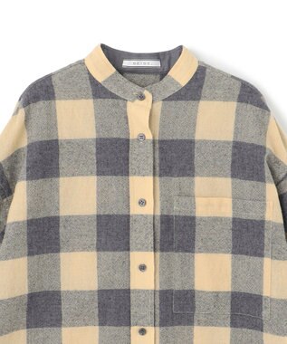 BEIGE， HOBBS / ウールチェックカシュクールブラウス L.Mustard ×Md Gray