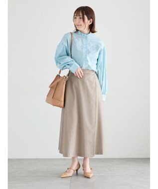 Te chichi パターンアソートスタンドフリルブラウス グリーン